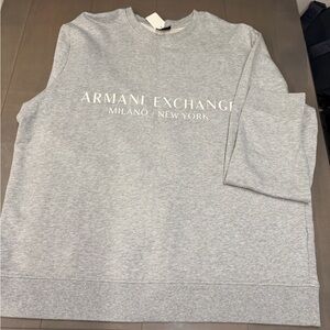 Armani Exchange Light Gray Crewneck Sweater